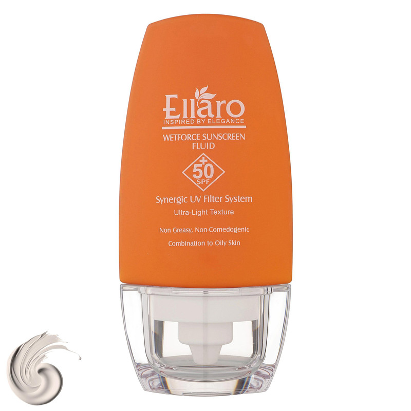 فلوئید ضد آفتاب بدون رنگ الارو SPF50 مدل Ultra Light تحت لیسانس محافظ UVA ،UVB، مرطوب‌کننده مناسب پوست‌‌های چرب و مختلط حجم 50 میلی‌لیتر
