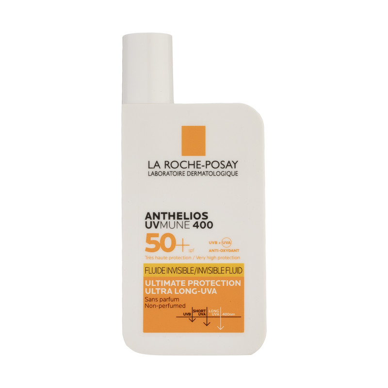 فلوئید ضدآفتاب بی‌رنگ لاروش پوزای +SPF50 مدل UVMune400 مناسب انواع پوست، حجم 50 میلی‌لیتر
