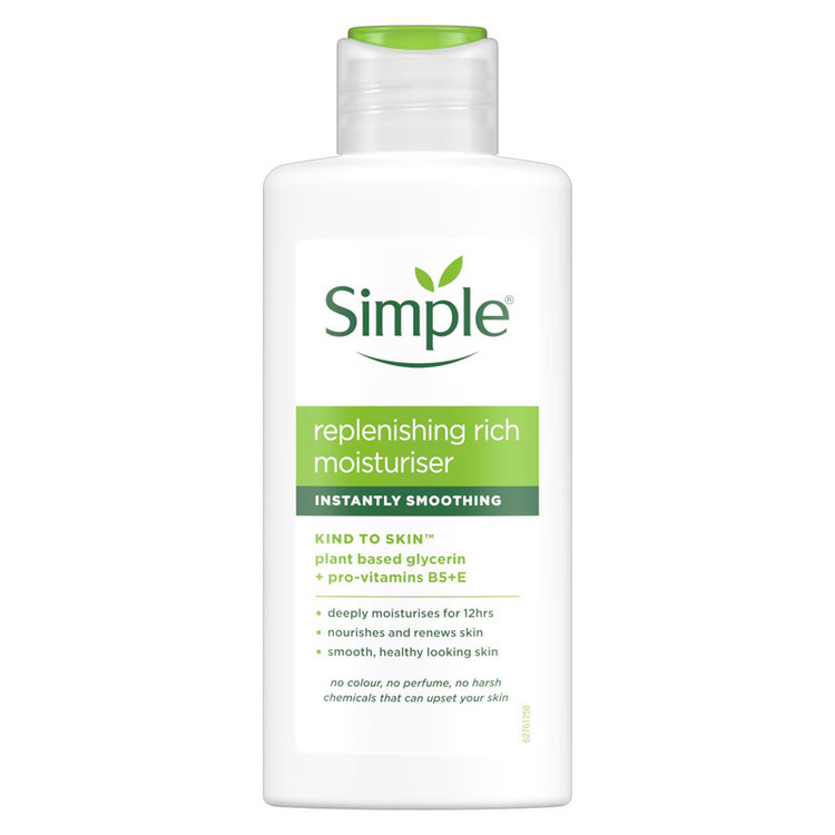 کرم مرطوب کننده صورت سیمپل مدل Kind To Skin Replenishing Rich مناسب برای انواع پوست حجم ۱۲۵ میلی لیتر